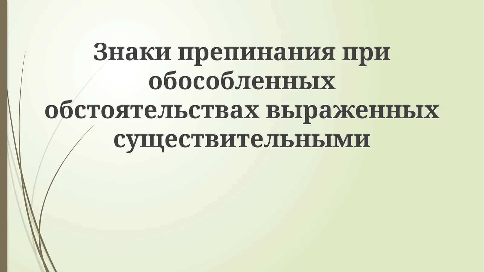 Знаки препинания при обособленных обстоятельствах, выраженных существительными