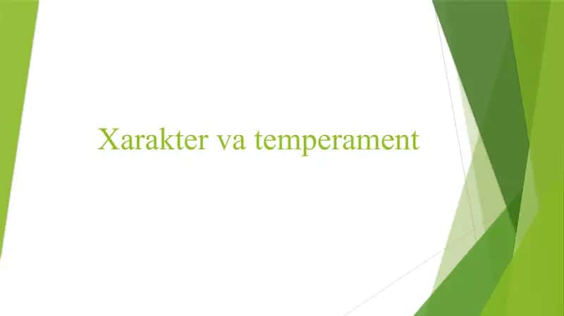 Xarakter va temperament