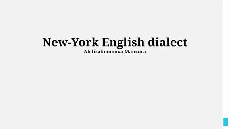 New-York English dialect