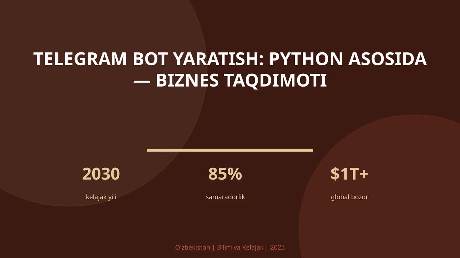 Telegram bot yaratish: Python asosida — biznes taqdimoti