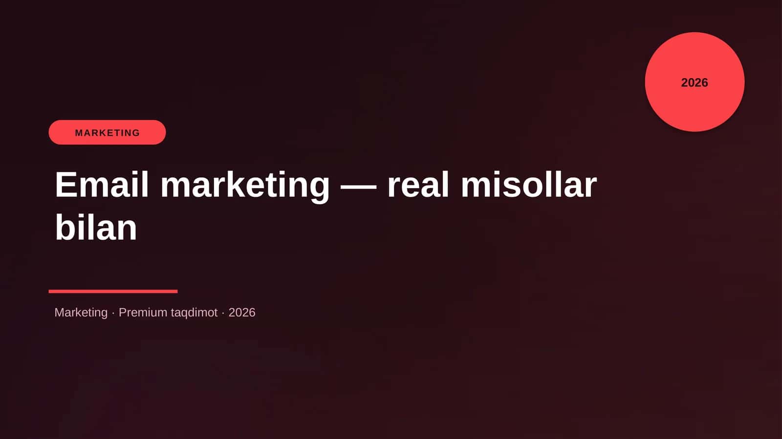Email marketing — real misollar bilan