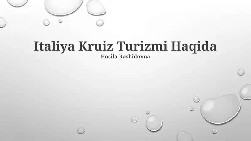 Italiya Kruiz Turizmi Haqida