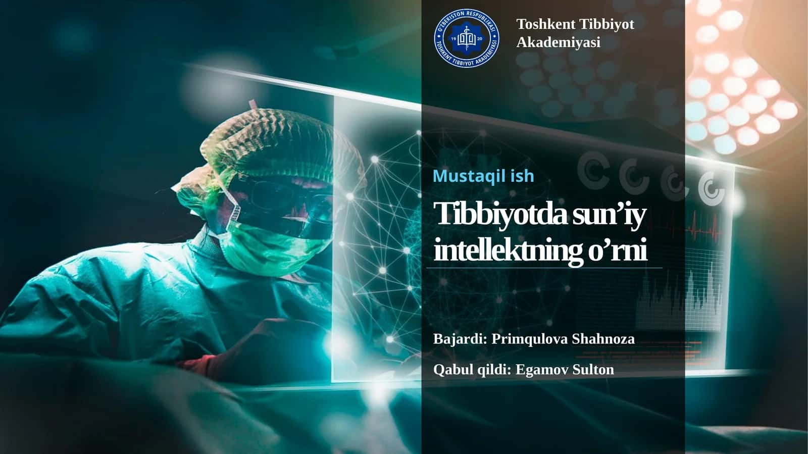 Tibbiyotda sun’iy intellektning o’rni