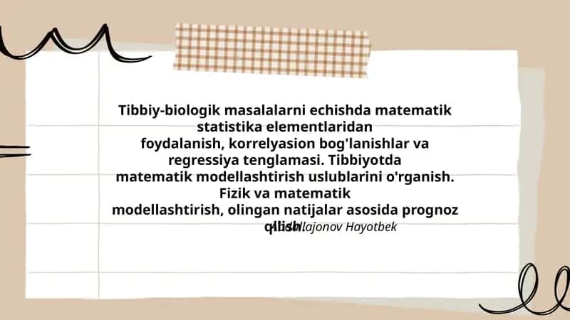 Tibbiy-biologik masalalar