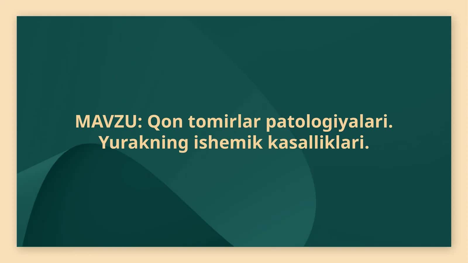 Qontomirlarpatologiyalari.Yurakningishemikkasalliklari