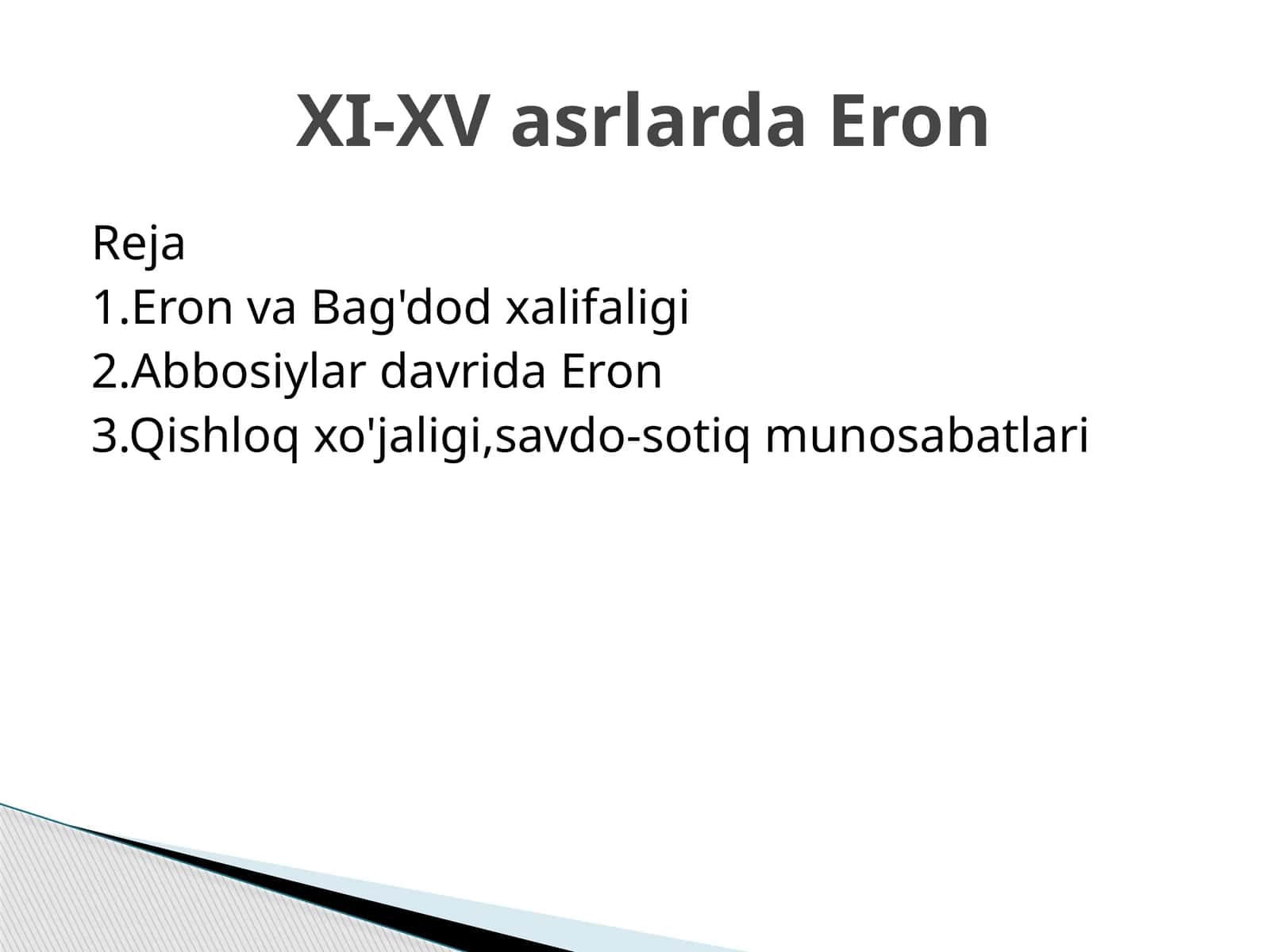 XI-XV asrlarda Eron