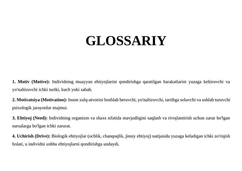 GLOSSARIY psixologiya fanidan 1