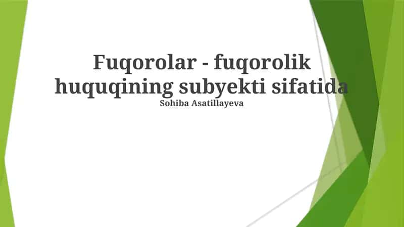 Fuqorolar - fuqorolik huquqining subyekti sifatida