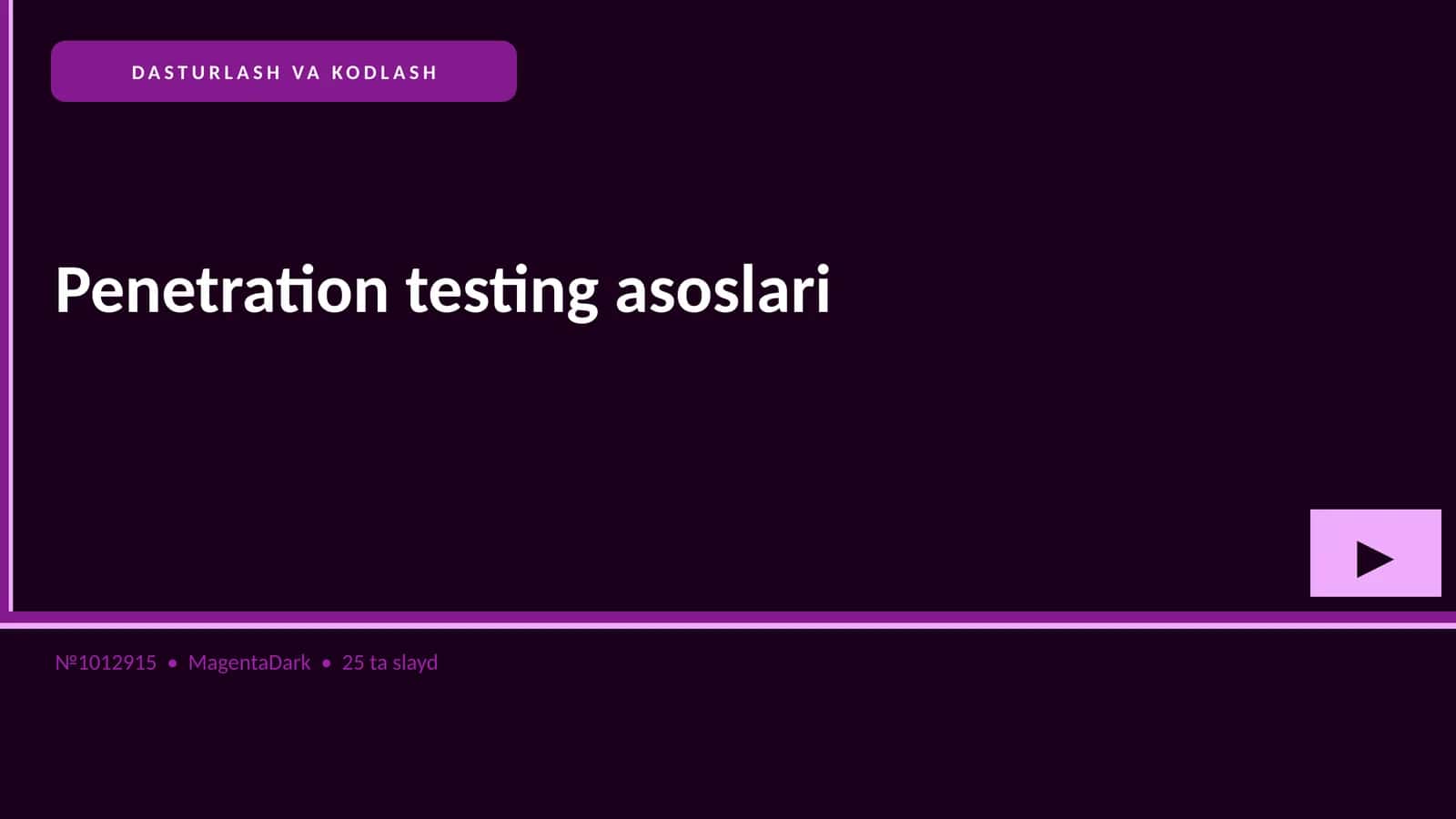 Penetration testing asoslari