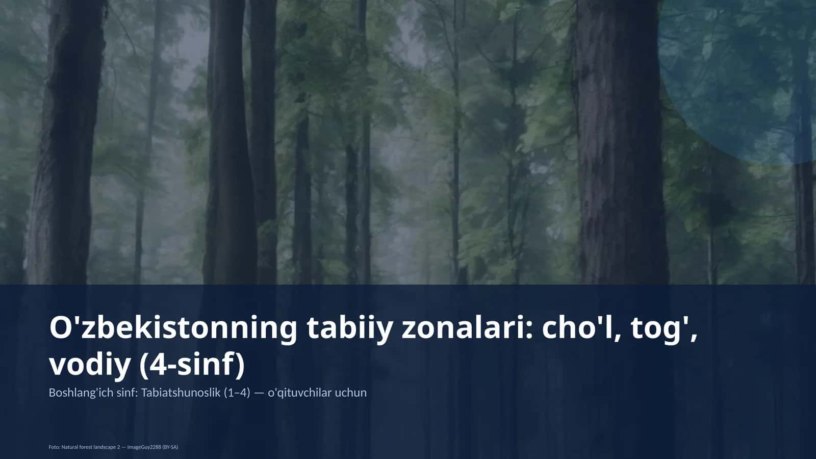 O'zbekistonning tabiiy zonalari: cho'l, tog', vodiy (4-sinf)