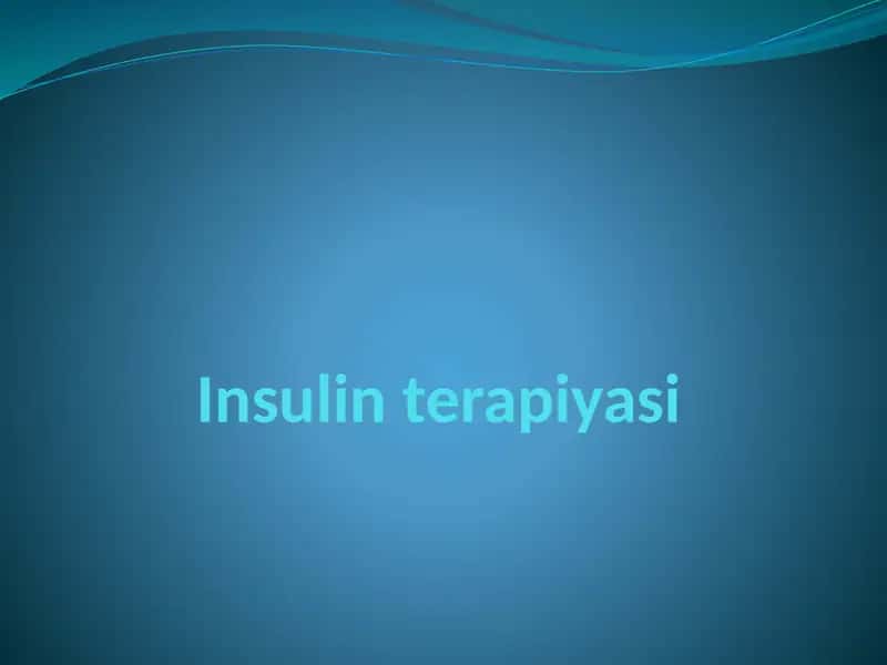 Insulin terapiyasi