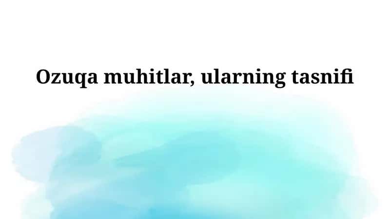 Oziqli muhitlar
