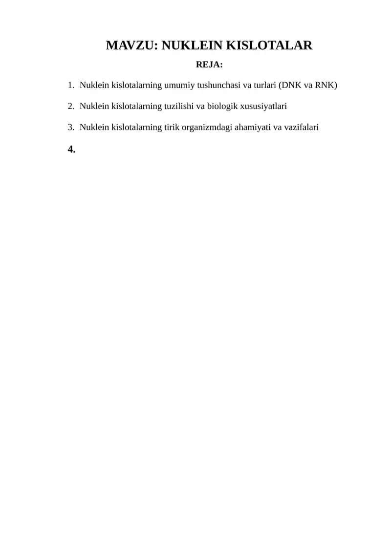 NUKLEIN KISLOTALAR