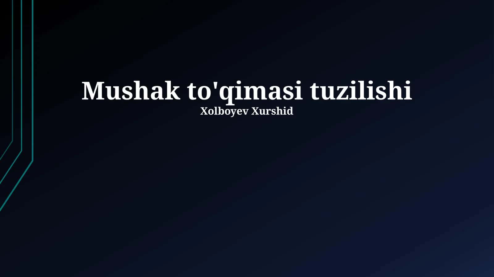Mushak to'qimasi tuzilishi