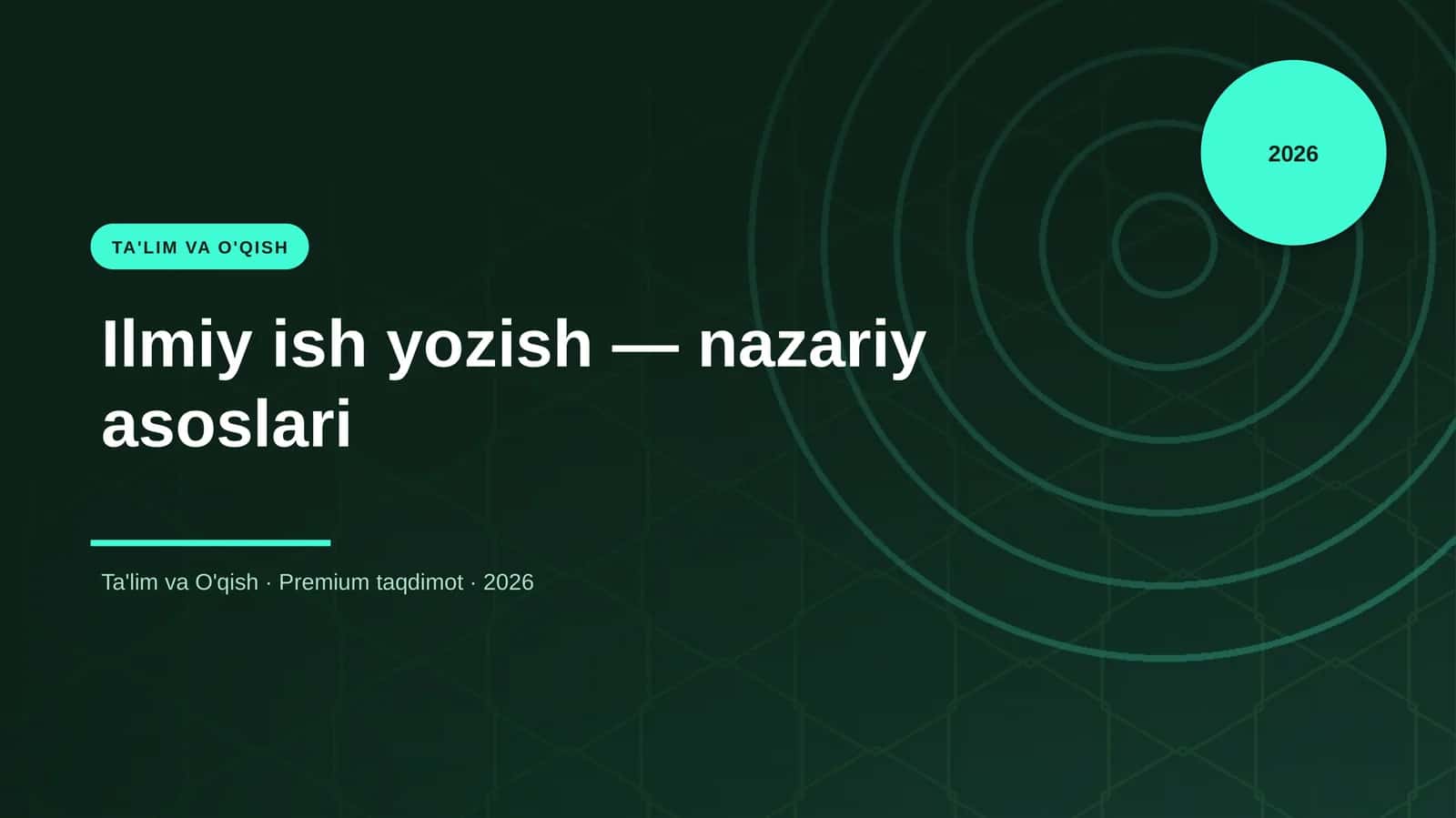 Ilmiy ish yozish — nazariy asoslari