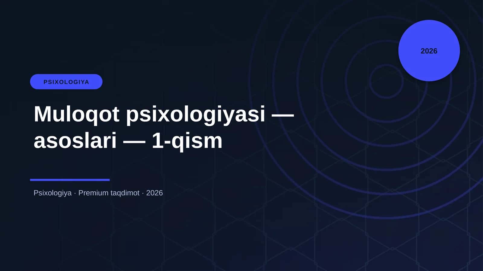 Muloqot psixologiyasi — asoslari — 1-qism