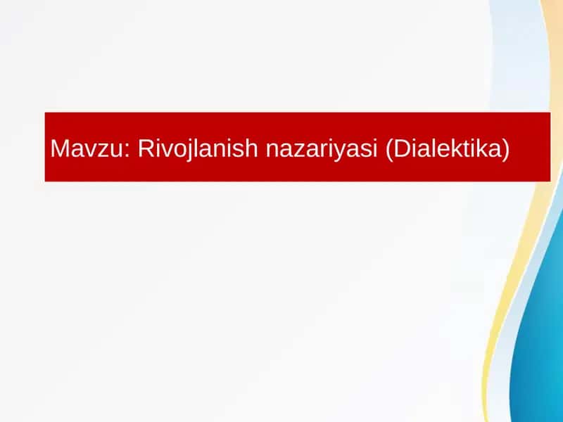 Rivojlanish nazariyasi (Dialektika)