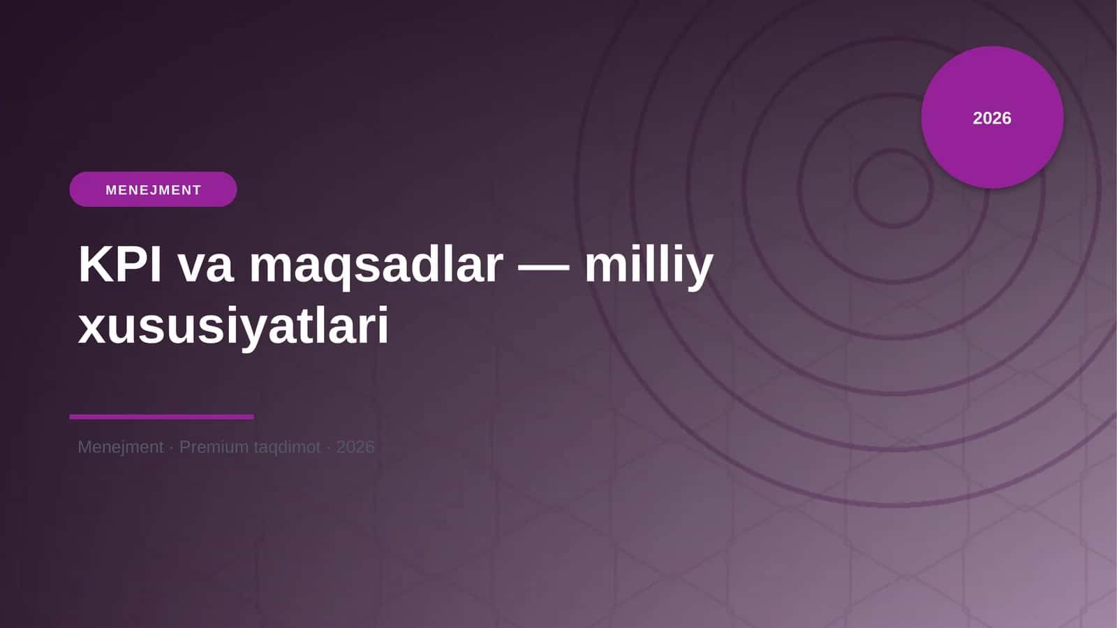 KPI va maqsadlar — milliy xususiyatlari