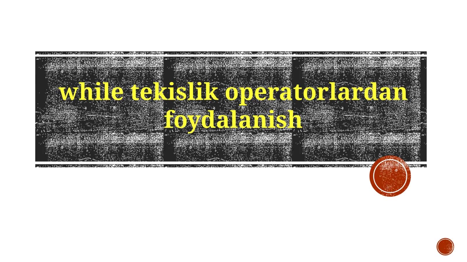 Munosabat operatorlari