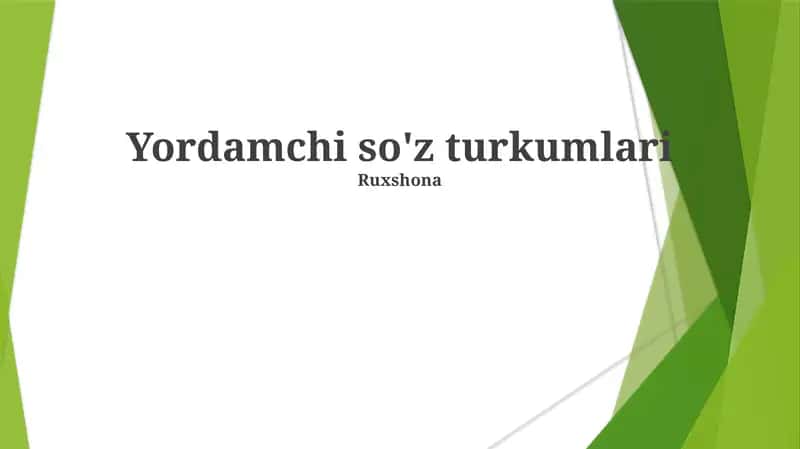 So'z turkumlari yordamchilari