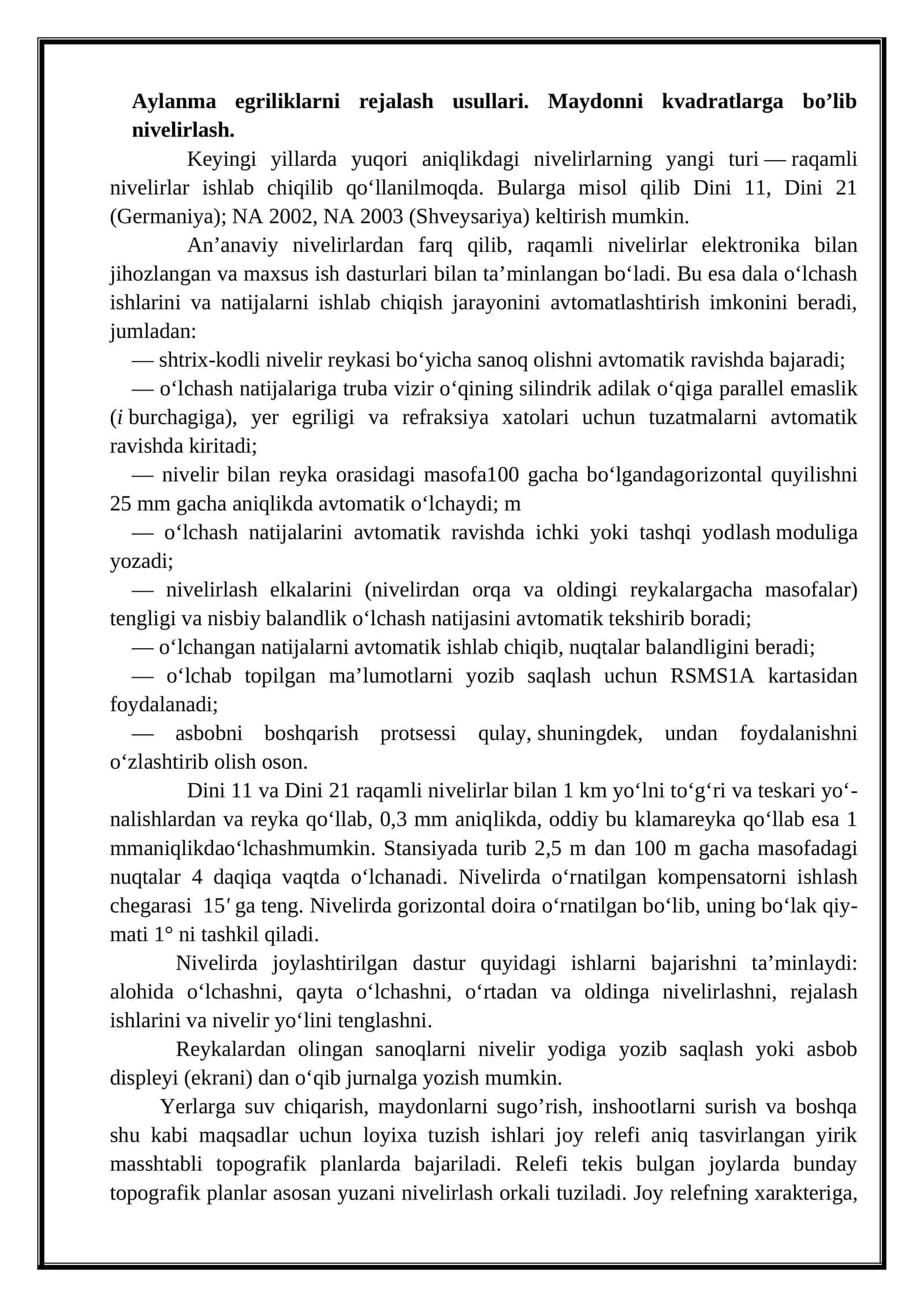 Raqamli nivelirlar