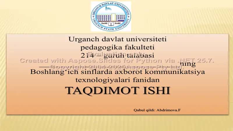 Sodda va murakkab masalalarni yechishni o‘rgatishda axborot texnologiyalaridan foydalanishni o‘rgatish (taqdimot ishi)