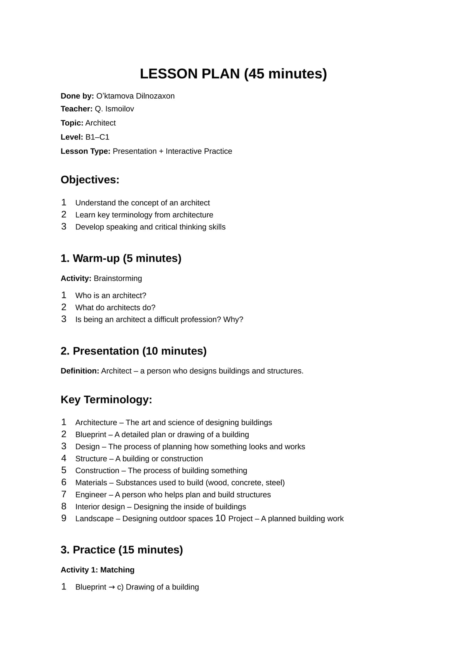 LESSON PLAN