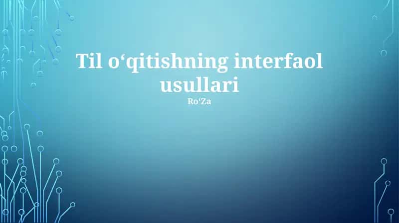 Til oʻqitishning interfaol usullari