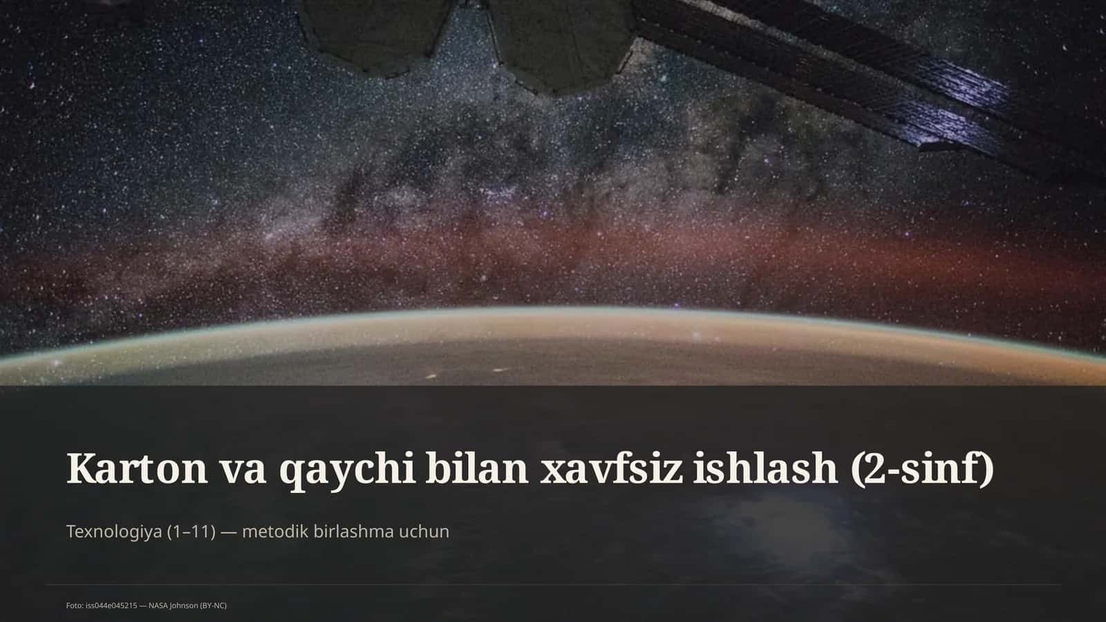 Karton va qaychi bilan xavfsiz ishlash (2-sinf)