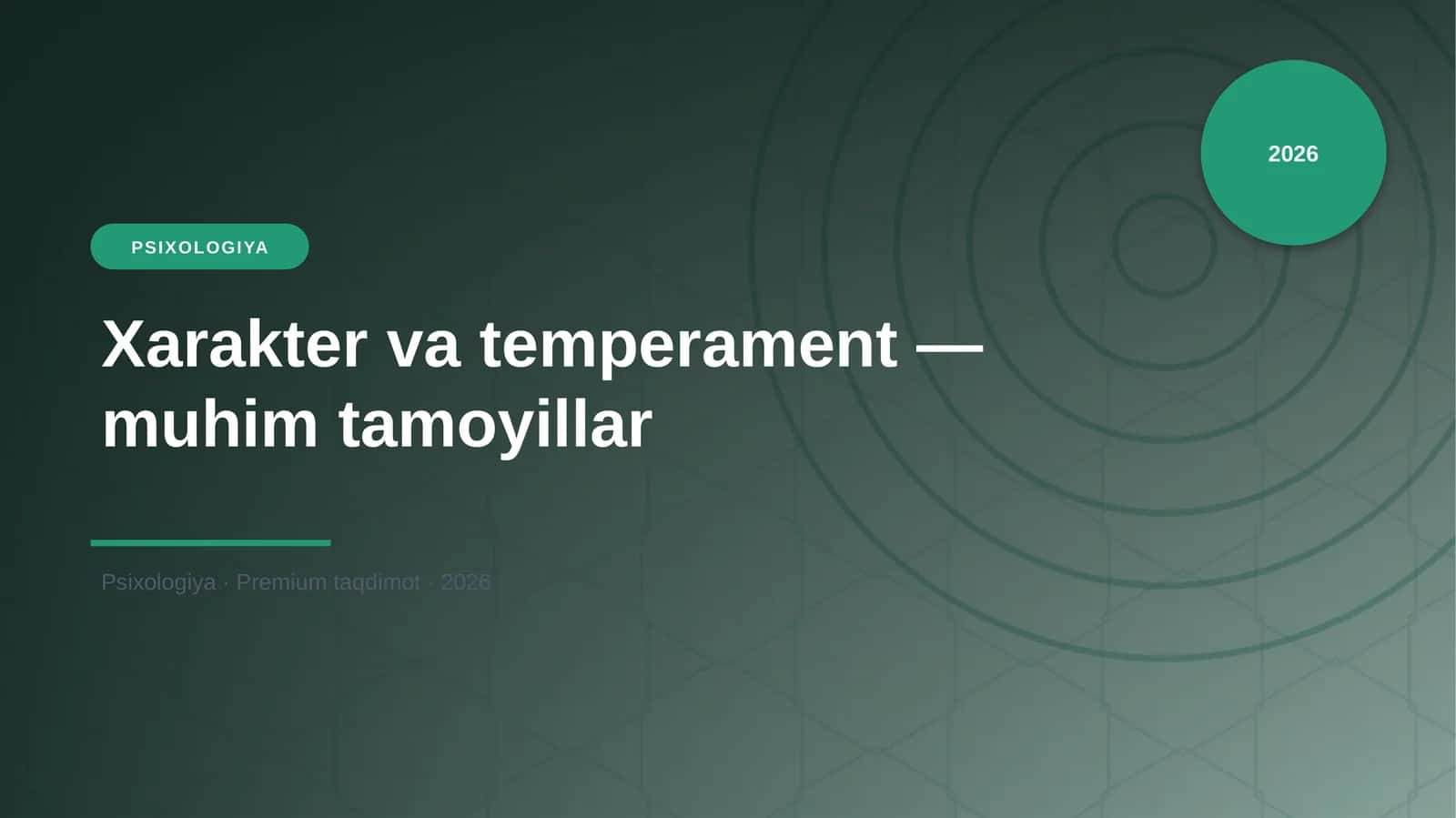 Xarakter va temperament — muhim tamoyillar