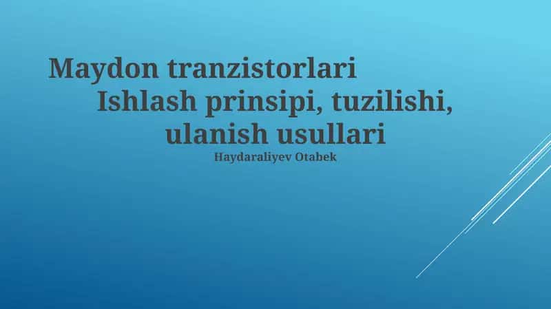Maydon tranzistorlari