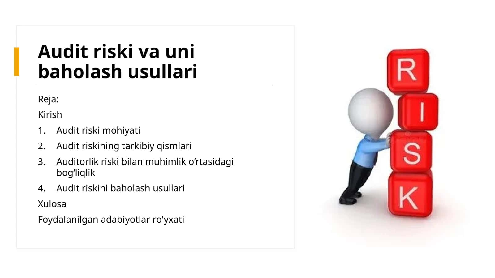 Audit riskini baholash usullari