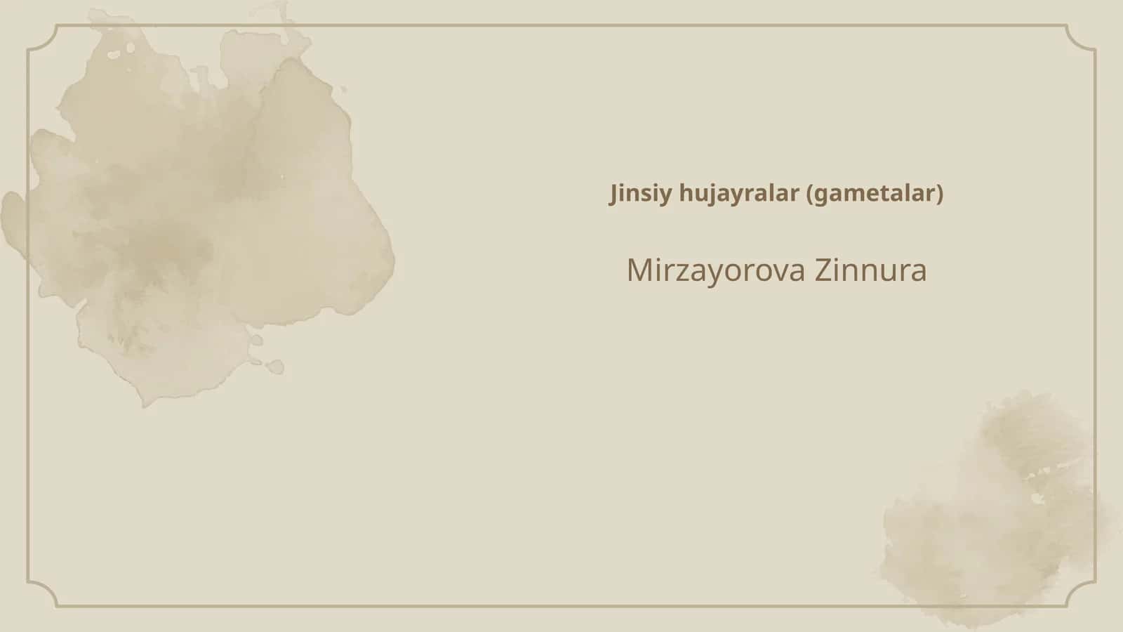 Jinsiy hujayralar (gametalar)