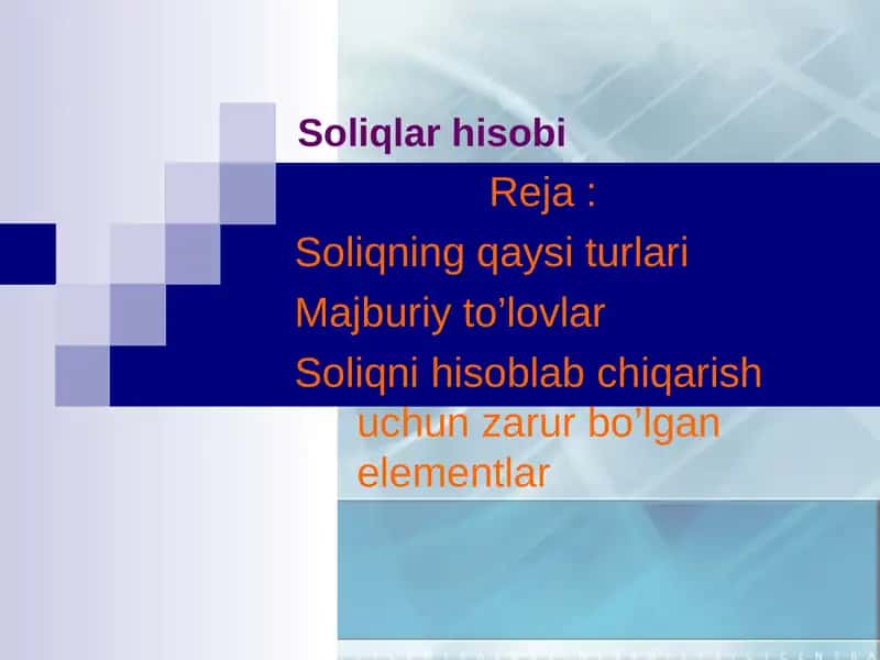 Soliqlar hisobi