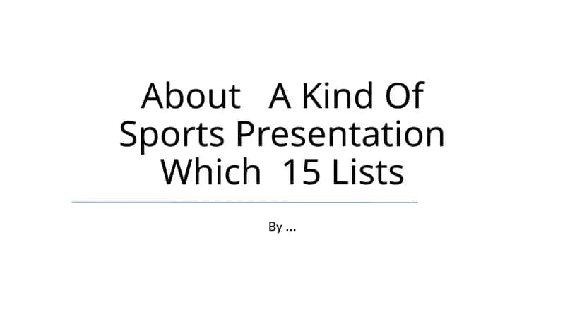 15 Lists Presentation Format