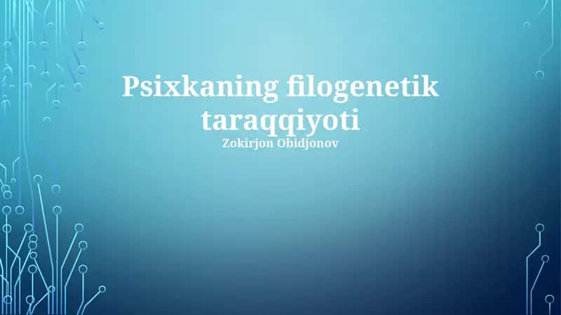 Psixkaning filogenetik taraqqiyoti