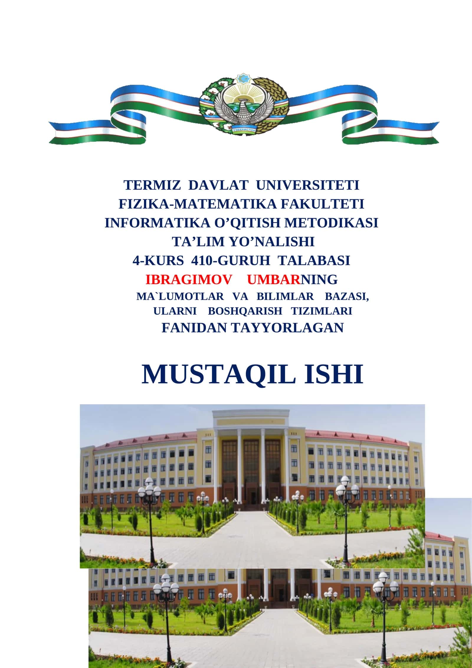 SQL  tilida   Indexlar  bilan   ishlash