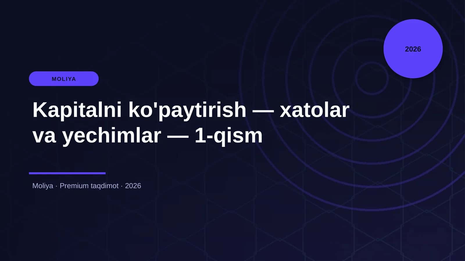 Kapitalni ko'paytirish — xatolar va yechimlar — 1-qism
