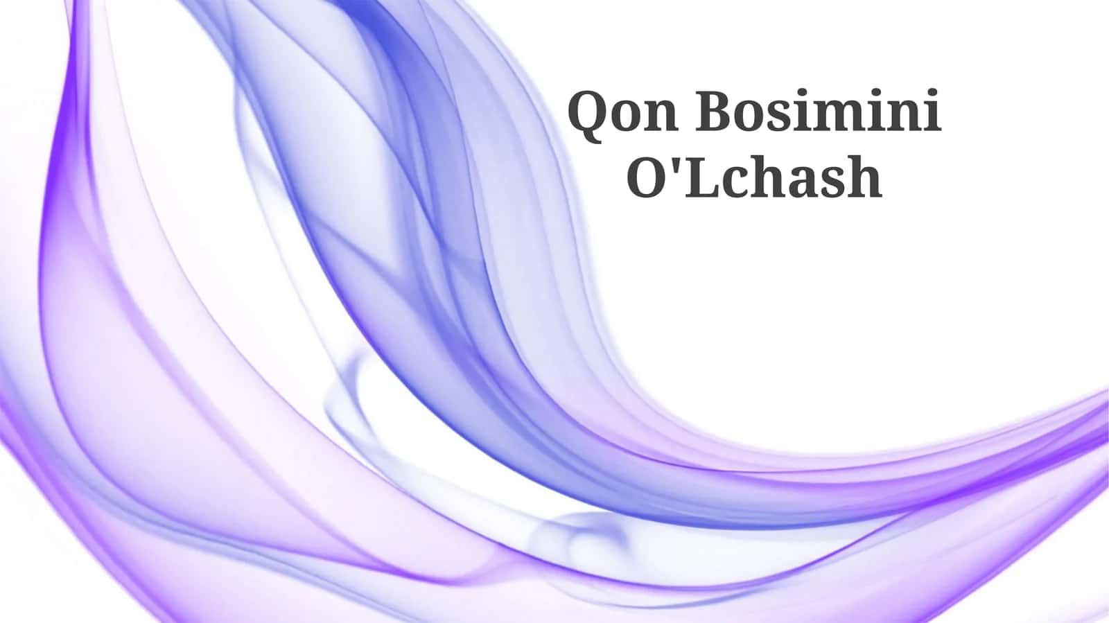 Qon Bosimini O'Lchash