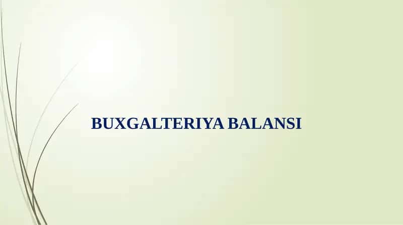 BUXGALTERIYA BALANSI