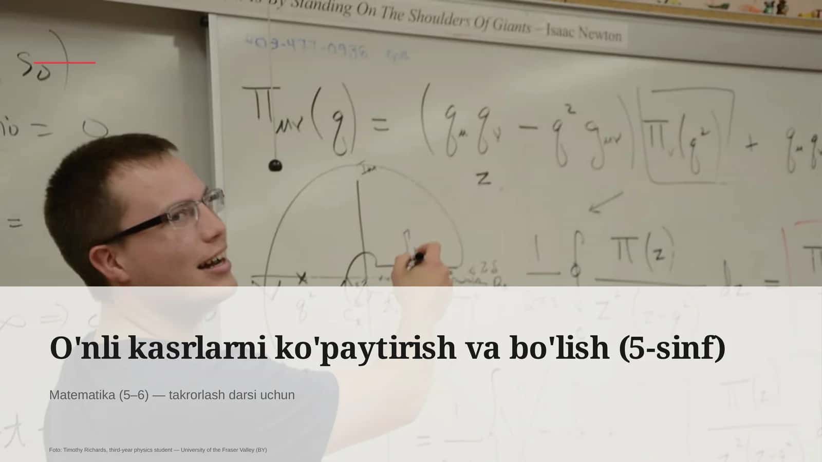 O'nli kasrlarni ko'paytirish va bo'lish (5-sinf)