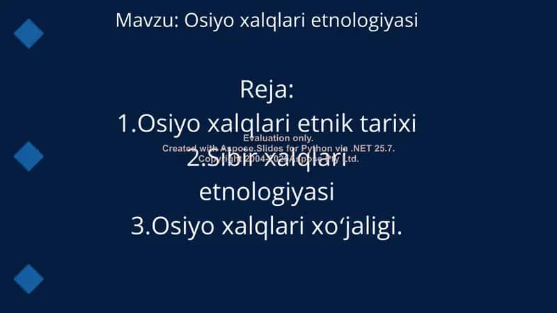 Osiyo xalqlari etnologiyasi