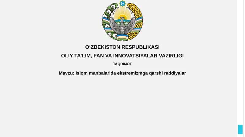 Islom manbalarida ekstremizmga qarshi addiyalar