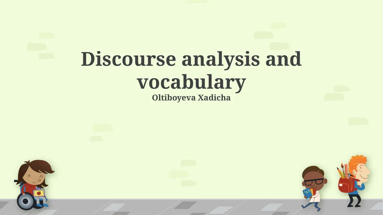 Discourse analysis and vocabulary