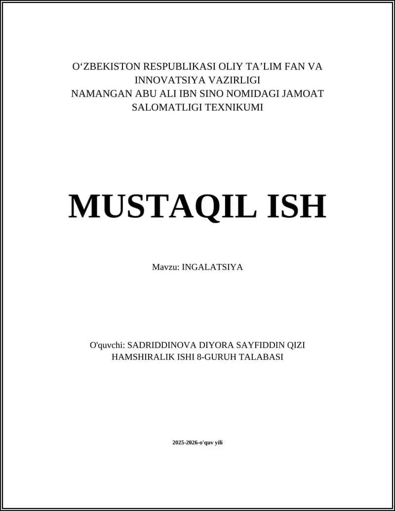 INGALATSIYA