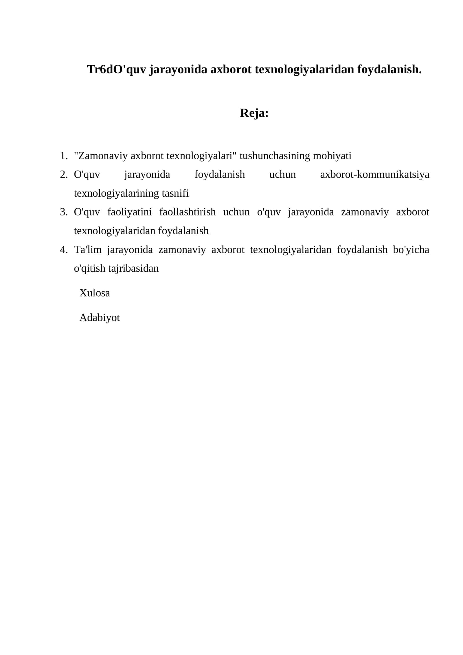 Axborot Texnologiyalari
