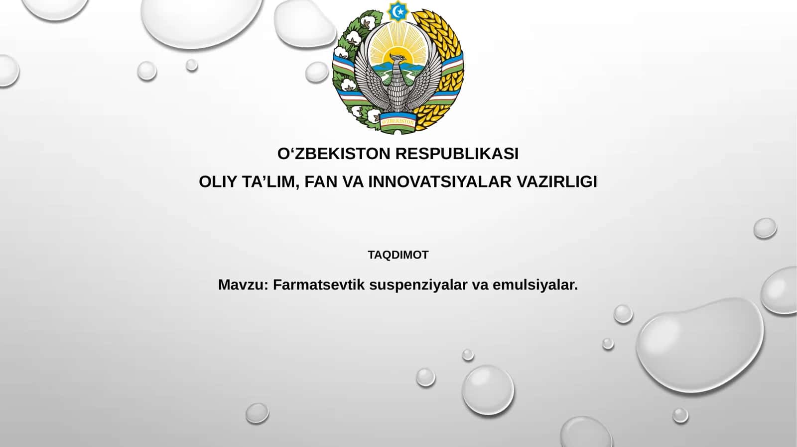 Farmatsevtik suspenziyalar va emulsiyalar