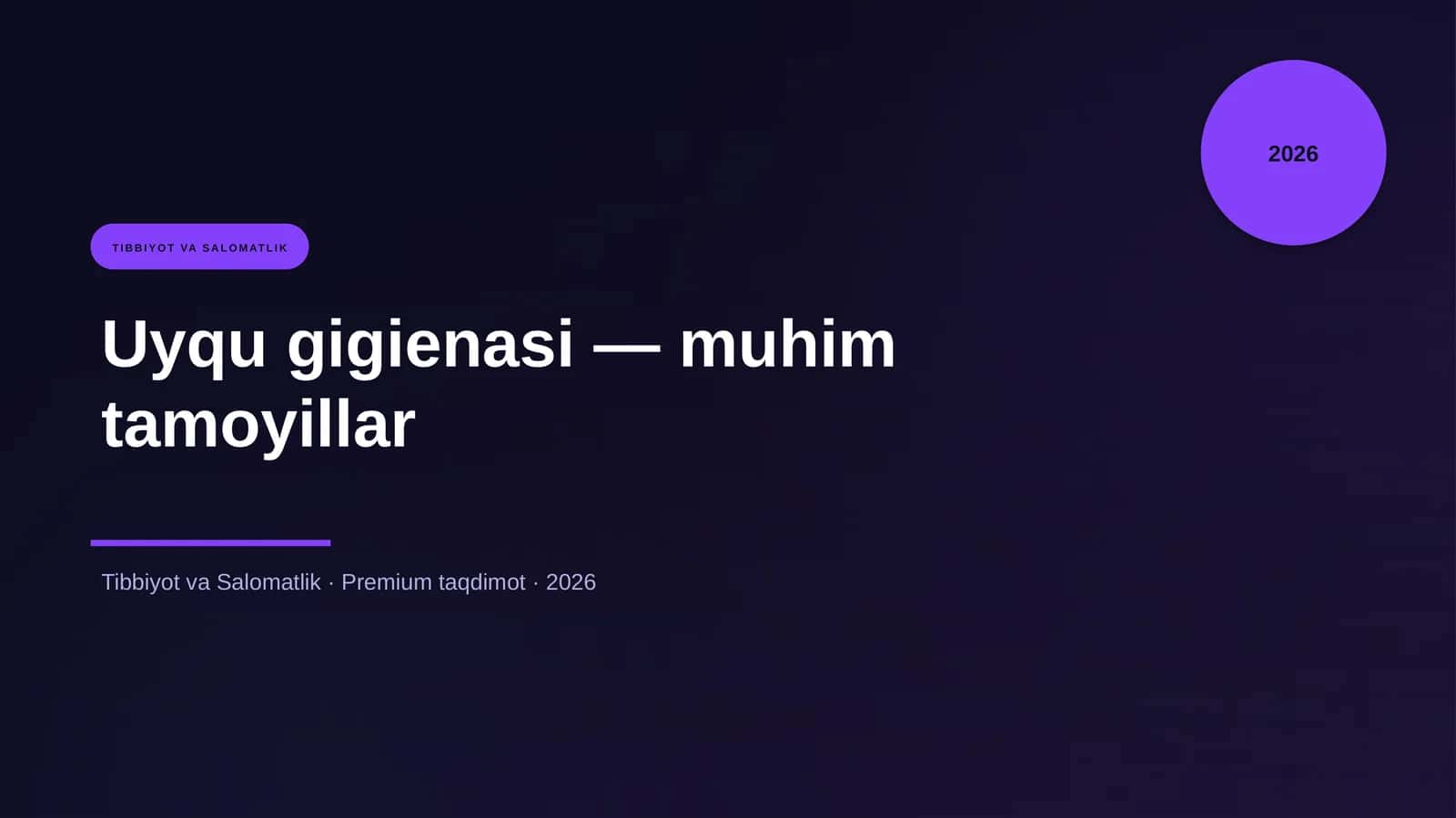 Uyqu gigienasi — muhim tamoyillar