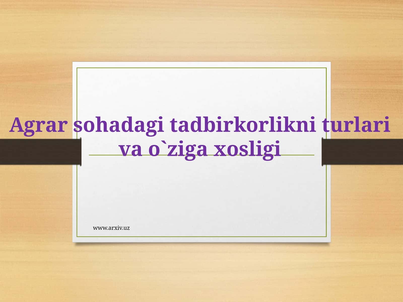 QISHLOQ XO‘JALIGI IQTISODIYOTI