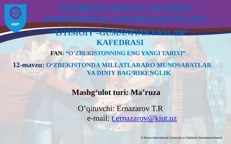 O'zbekistonda Millatlararo Munosabatlar va Diniy Bag'rikenglik